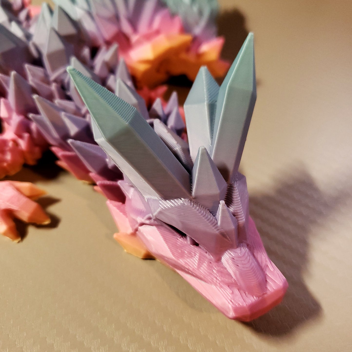 Crystal Dragon Figurine - 3D Printed, Fantasy Decor