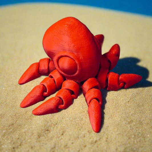 Detailed view of flexible 3D printed squid figurine