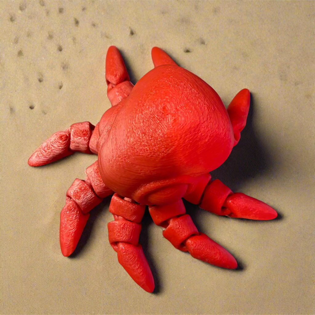 Detailed view of flexible 3D printed squid figurine